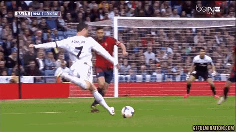 kick in the balls gif|ronaldo kicking a ball gif.